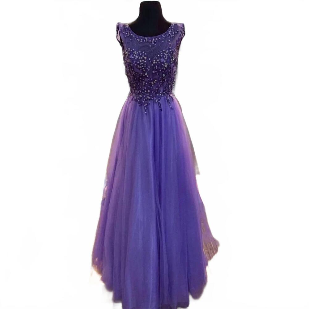 NEW TIFFANY DESIGNS women's sleeveless maxi dress in dark lilac
